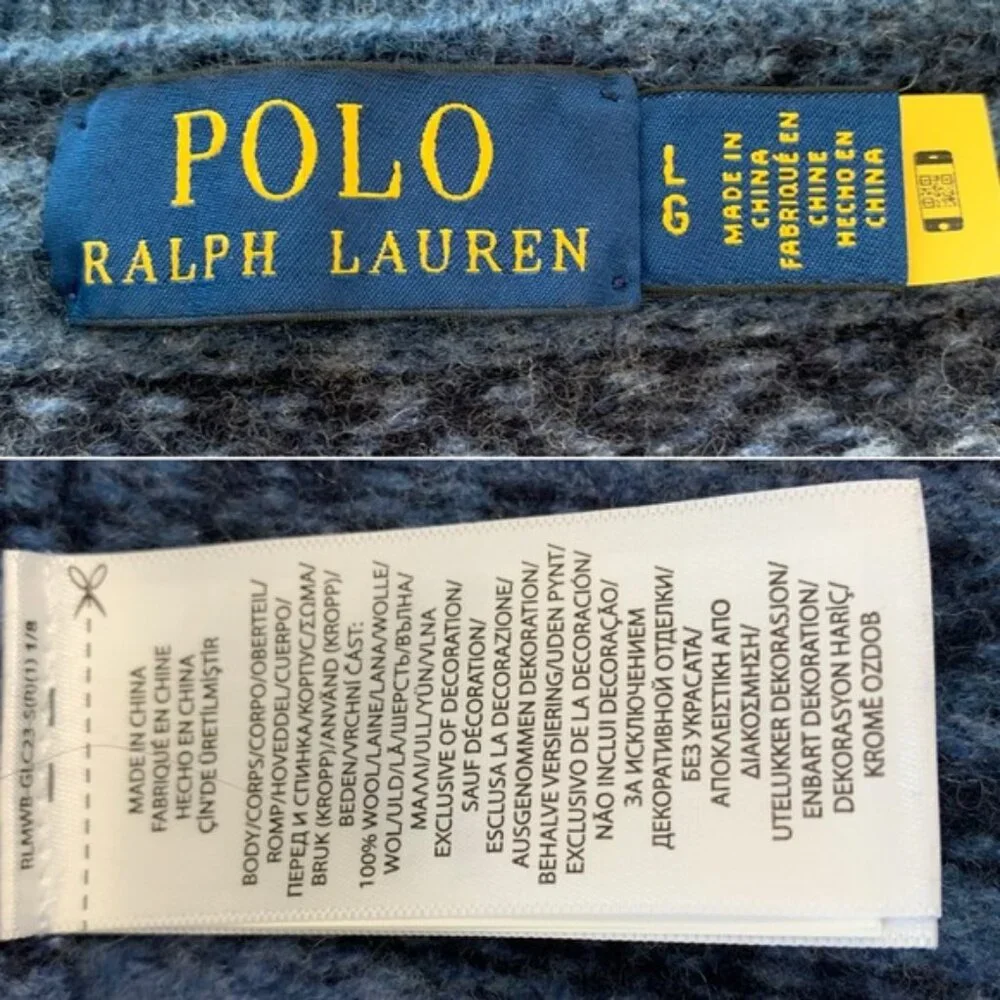 Polo Ralph Lauren Blue Fair Isle Wool Sweater